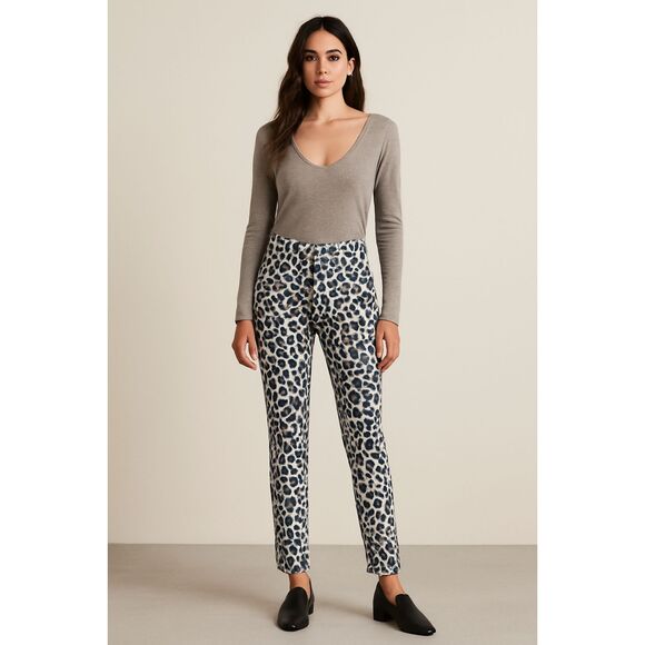 REFORMATION Leopard Print Straight Leg Jeans Pants Women's Size 24 - Picture 1 of 9